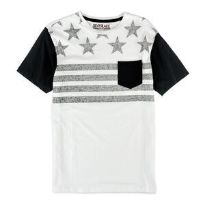Silver Lake Mens Bandana-Stripe Graphic T-Shirt, Black, S, DM